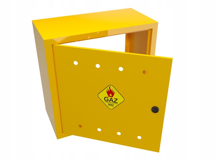 SKRZYNKA GAZOWA 60x60x25 SZAFKA STANDARD NA ZAWÓR GAZ KOLOR ŻÓŁTY