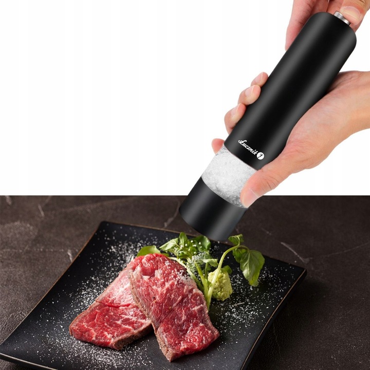 Elektryczny młynek do soli pieprzu przypraw z regulacją zestaw 2 szt.