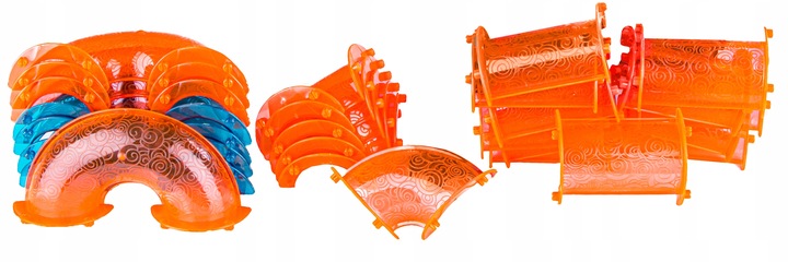 Klocki KONSTRUKCYJNE MAGNETYCZNE Świecące Tor Kulkowy Kulodrom 110 szt