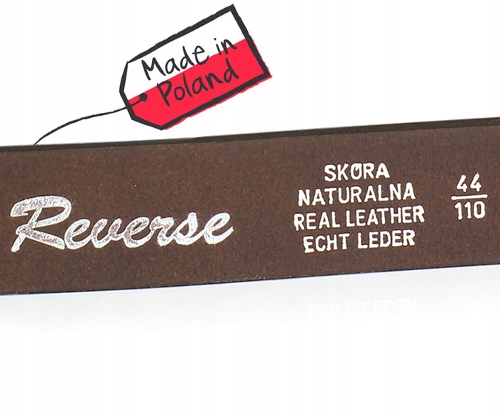 REVERSE PASEK SKÓRZANY MĘSKI DO SPODNI AUTOMAT BRĄZOWY SKÓRA NATURALNA 100
