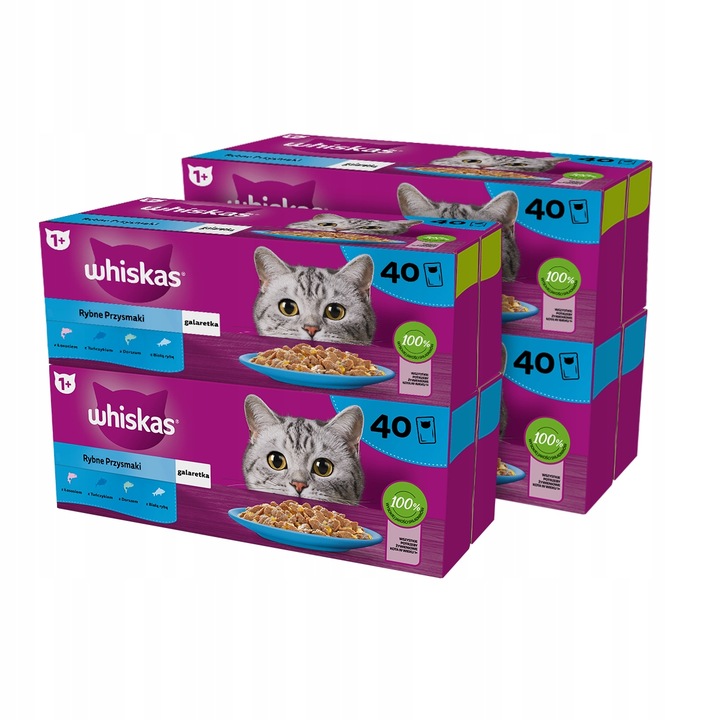 WHISKAS mokra karma dla kota rybne smaki w galaretce saszetki 40x85 g