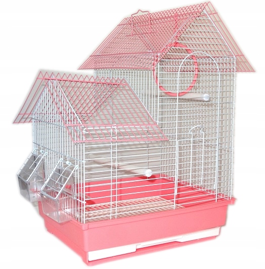 Klatka ZAMEK dla PTAKÓW PAPUGI PAPUG KANARKA PTAKA+KARMA