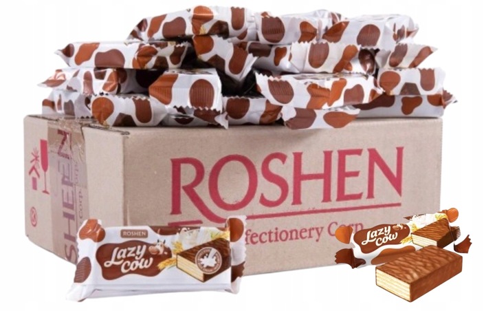 Roshen Wafelki Lazy Cow Batoniki W Czekoladzie Mleczne Kakaowe Wafelek