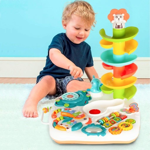 STOLIK INTERAKTYWNY EDUKACYJNY ZJEŻDŻALNIA PIŁEK PIŁECZKI PIANINKO PAPUGA