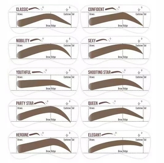 STEMPEL DO BRWI POMADA SZABLONY CIEMNO BRĄZOWY X3