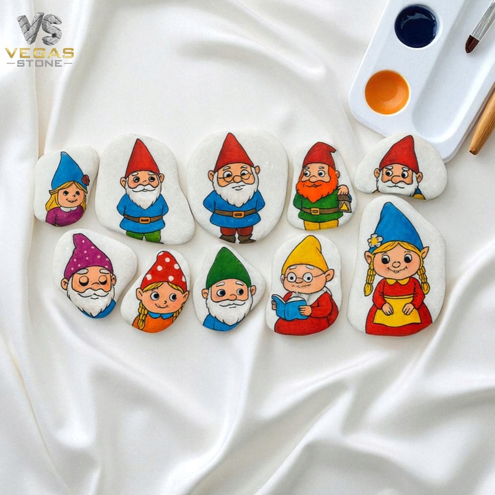 KAMIENIE DO MALOWANIA DLA DZIECI BIAŁE PŁASKIE 4-6CM GŁADKIE ZESTAW