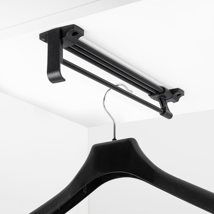 Wieszak wysuwany 35cm na ubrania do szafy czarny AC221-F-CZA