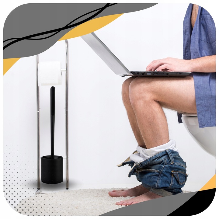 SZCZOTKA DO WC SILIKONOWA TOALETOWA DO ŁAZIENKI TOALETY CZARNA +