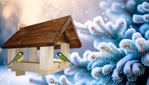 Karmnik Dla Ptaków Mocny STOJĄCY DREWNIANY WISZĄCY wystarczająco duży.