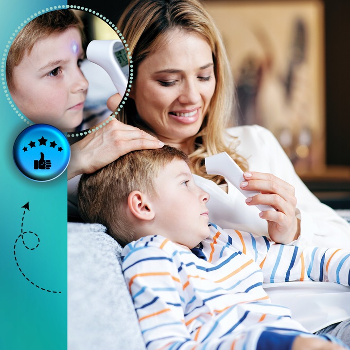 Termometr Bezdotykowy LED Elektroniczny Dokładny Cyfrowy 3sek Microlife