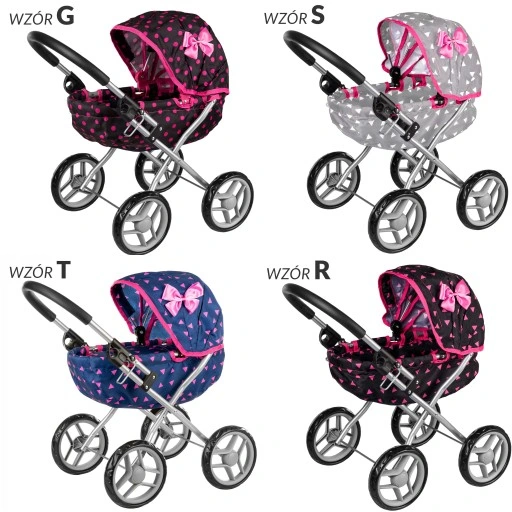 KINDERPLAY WÓZEK DLA LALEK GŁĘBOKI GONDOLA SKŁADANY DASZEK