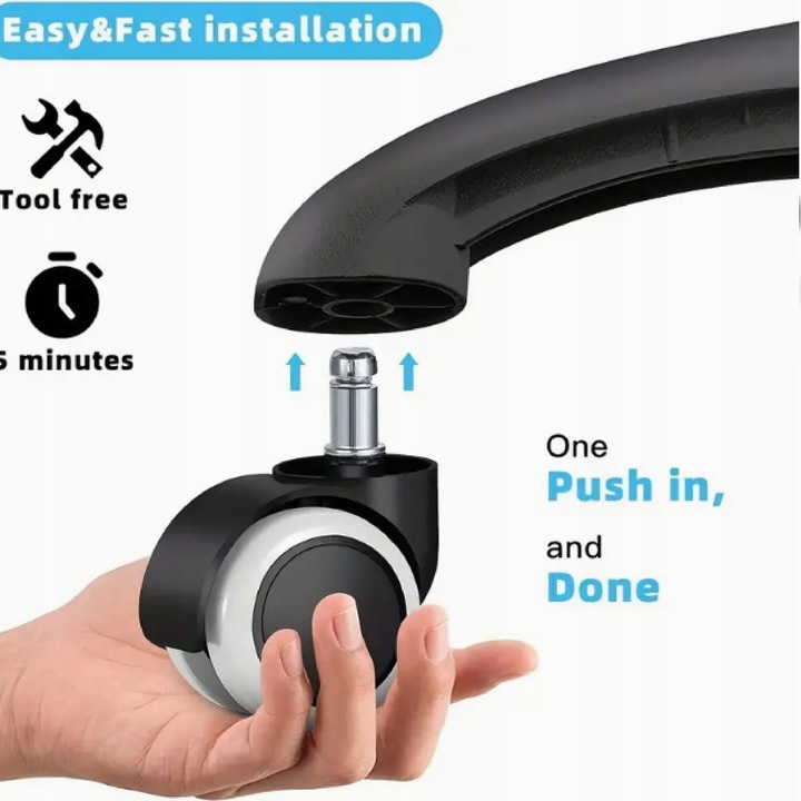 KÓŁKA DO FOTELA Obrotowego Krzesła Kauczukowe Gumowe 10mm dla IKEA