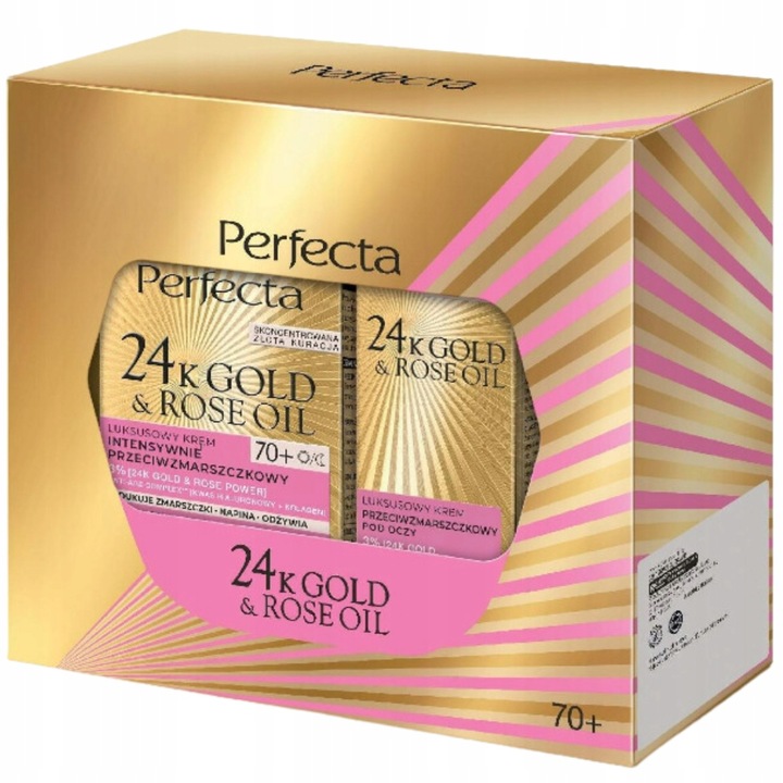 Zestaw luksusowy Perfecta 24K Gold & Rose Oil 70+ dzień/noc