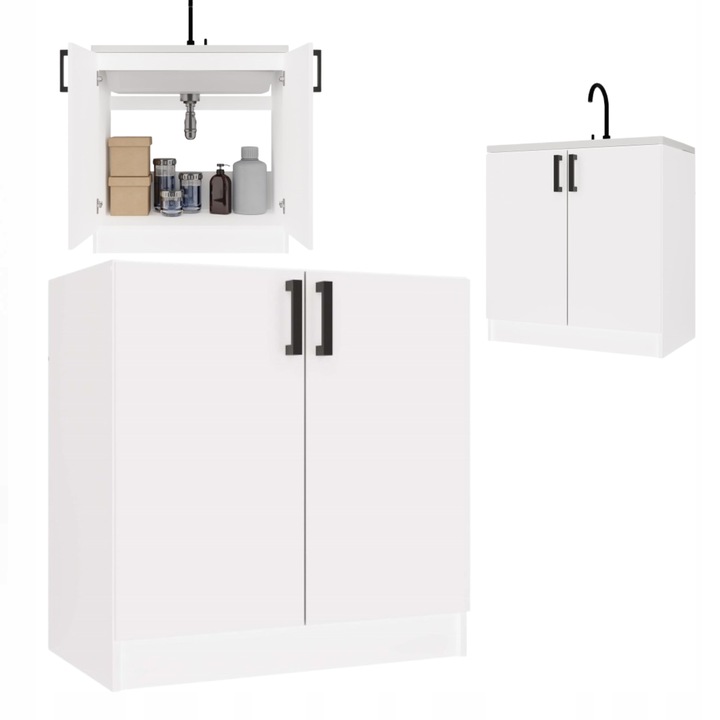 SZAFKA KUCHENNA DOLNA POD ZLEWOZMYWAK KATIA 80CM BIAŁA