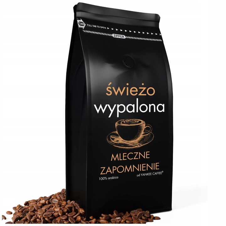 Kawa ziarnista do mleka 1kg ARABICA ŚWIEŻO PALONA Mleczne zapomnienie