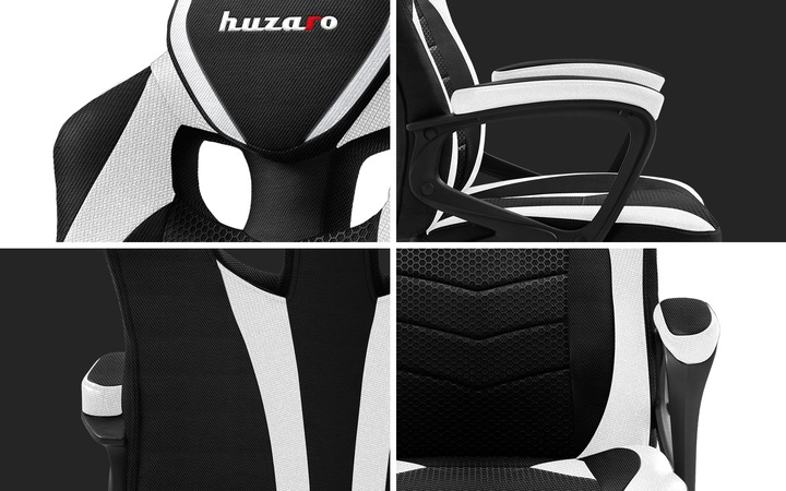 Fotel Gamingowy Gracza obrotowy Tilt HUZARO Force Force 2.5 WHITE MESH