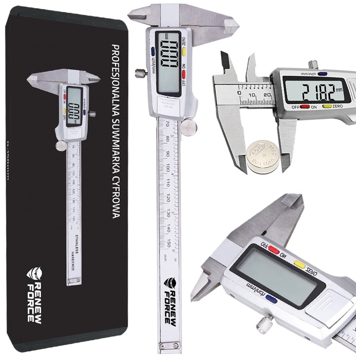 Suwmiarka elektroniczna ZE STALI NIERDZEWNEJ cyfrowa DOKŁADNA 0-150mm