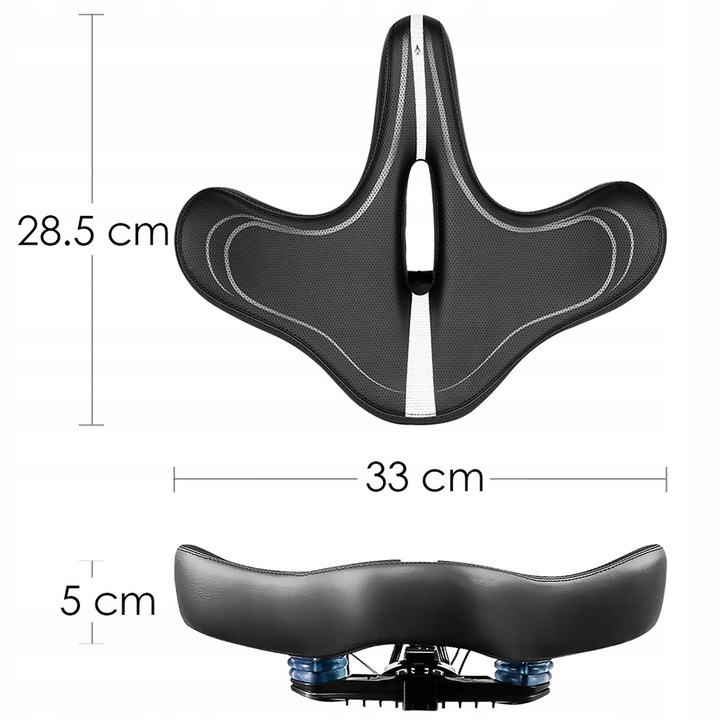 WYGODNE SIODEŁKO ROWEROWE DUŻE SZEROKIE MIĘKKIE SIODŁO NA ROWER MIEJSKI MTB