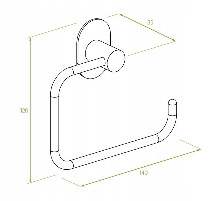 Uchwyt na Papier Toaletowy bez wiercenia samoprzylepny MIRI Chrom ALM_020S