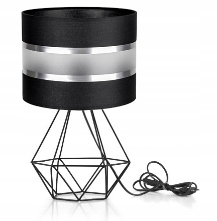 LAMPKA NOCNA STOŁOWA BIURKOWA LAMPA ABAŻUR LOFT E27 LED NOWOCZESNA