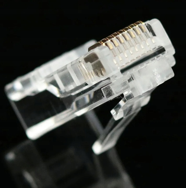100 SZT KOŃCÓWKI WTYK WTYKI RJ45 8P8C UTP KAT 6 PRZELOTOWE EUROKOMP
