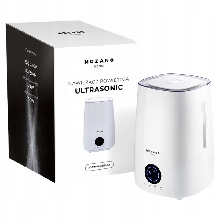 NAWILŻACZ POWIETRZA 3w1 4L HIGROMETR AROMATERAPIA DYFUZOR JONIZATOR