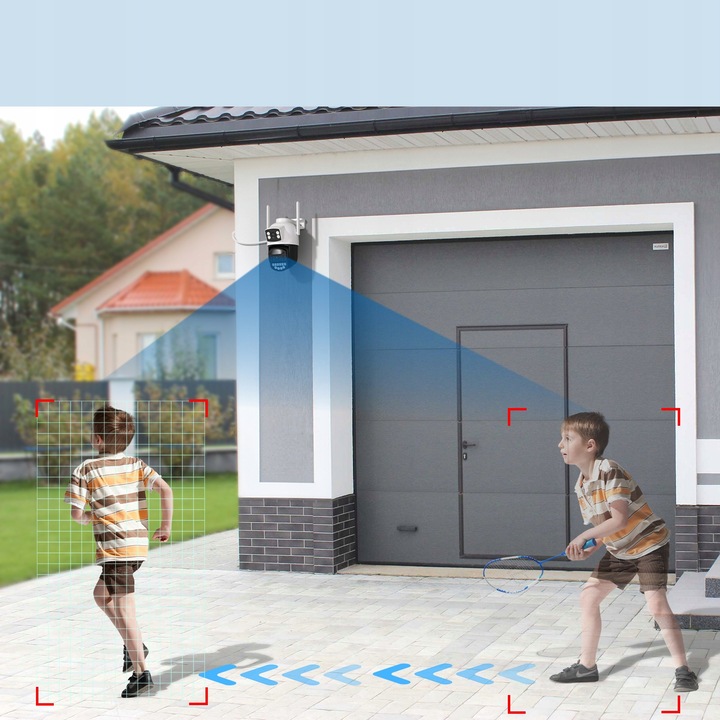 PODWÓJNA KAMERA 2W1 ZEWNĘTRZNA OBROTOWA IP WIFI 2x 5MPX QUAD HD MONITORING