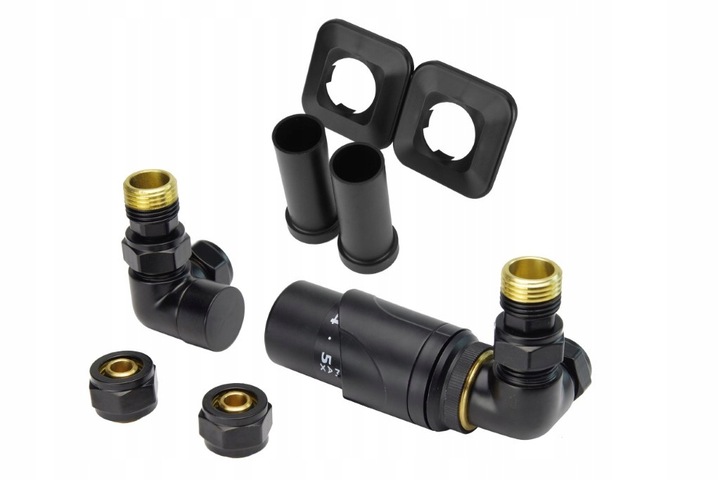 Zawór termostatyczny trójosiowy czarny All in One TULLY