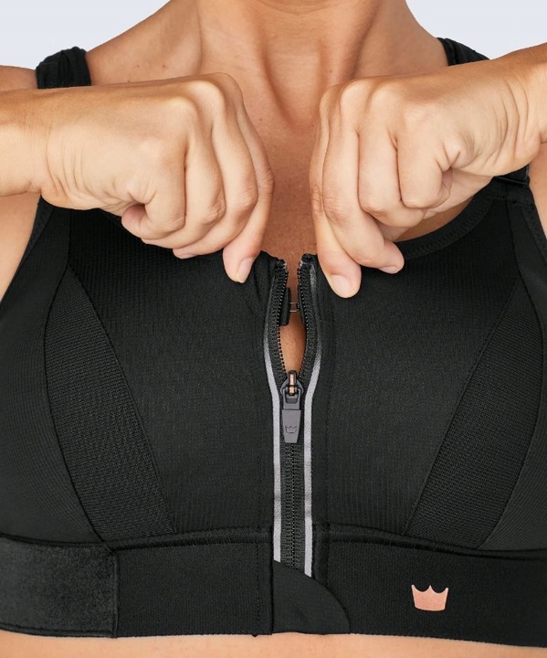 STANIK SPORTOWY SHEFIT CZARNY MOCNE PODTRZYMANIE REGULOWANY L