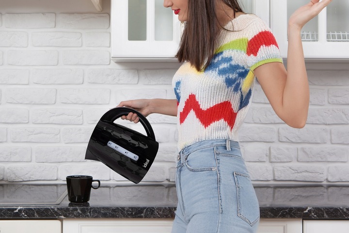 CZAJNIK ELEKTRYCZNY BEZPRZEWODOWY IDEAL CICHY ENERGOOSZCZĘDNY Czarny