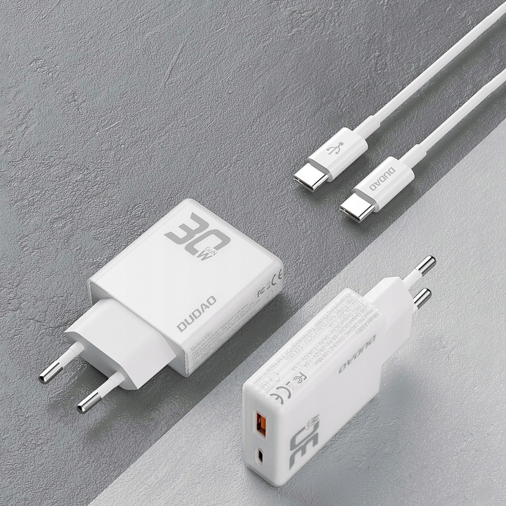 ŁADOWARKA USB C SZYBKA ŁADOWARKA SIECIOWA DO TELEFONU PD 30W Z KABLEM USB-C
