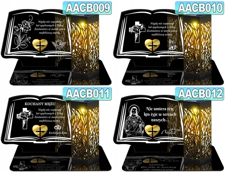 ZNICZ SOLARNY LED WIECZNY DLA TATY NA CMENTARZ GRÓB lampka Księga 3D
