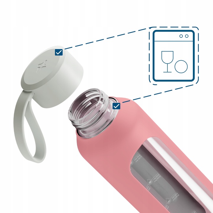 Wessper B1 motwacyjna butelka szklana 500ml z miarką na fitness