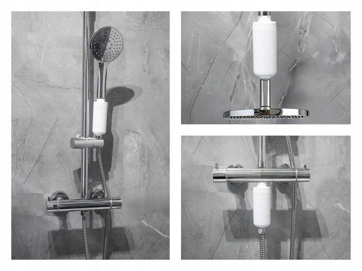 2x FILTR PRYSZNICOWY pod prysznic zmiękczający wodę na suchą skórę