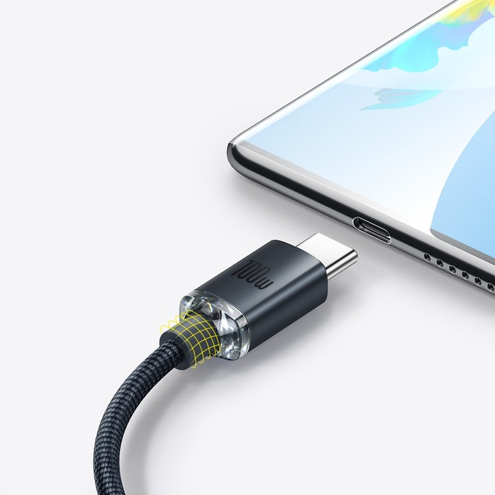BASEUS SZYBKI KABEL USB USB-C TYP C 100W 6A MOCNY PRZEWÓD DO ŁADOWANIA 1,2m