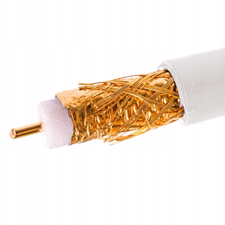 KABEL KONCENTRYCZNY PRZEWÓD ANTENOWY DO TV SAT DVB-T2 MIEDŹ CU 4K