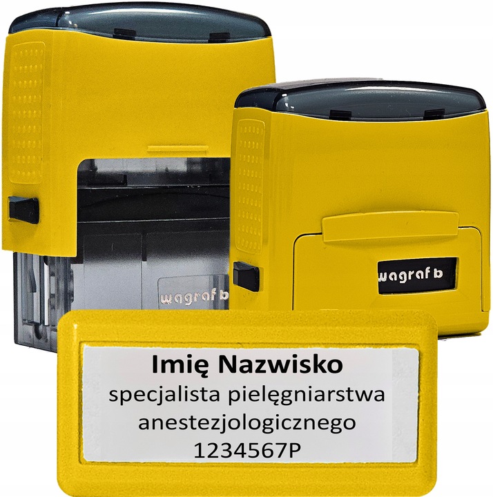 Pieczątka FIRMOWA - Wagraf B2s do 4 wersów - 12 kolorów obudowy do wyboru
