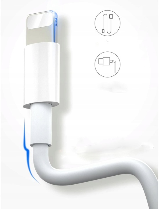 KABEL USB-C LIGHTNING PD 20W 3A DO IPHONE 13 11 APPLE 2M SZYBKIE ŁADOWANIE