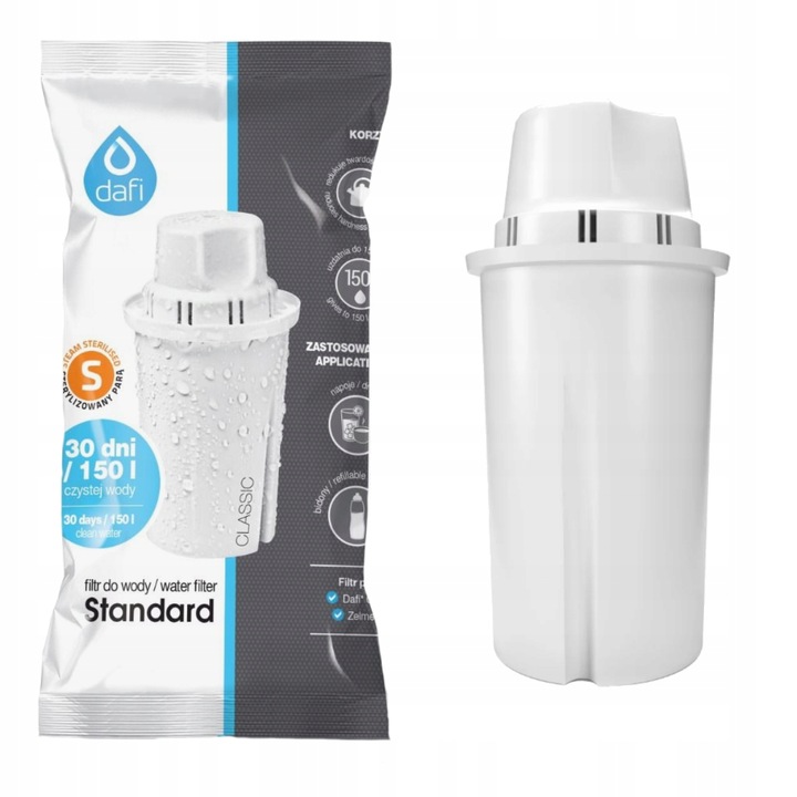 Szklany czarny dzbanek filtrujący Dafi CRYSTAL 2L + wkład filtr