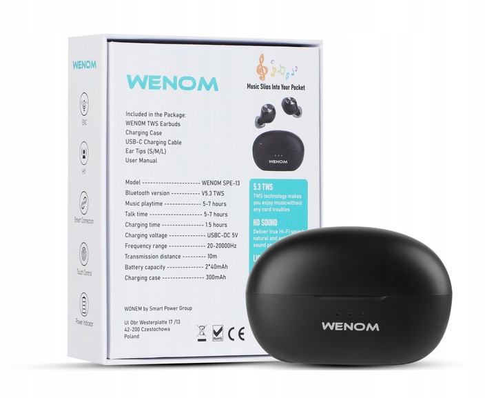 Słuchawki bezprzewodowe Bluetooth Dwa Mikrofony wodoodporne wodoodporne SPE