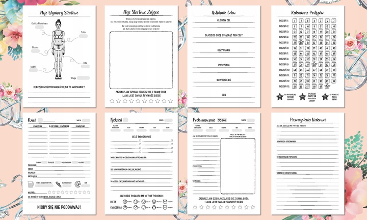 Fit Planer Dziennik Trening Fitness Dieta Zdrowie