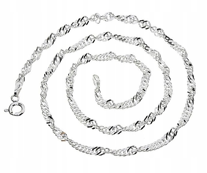 ŁAŃCUSZEK SREBRNY DAMSKI 925 NASZYJNIK SREBRNY SINGAPUR SREBRO 925