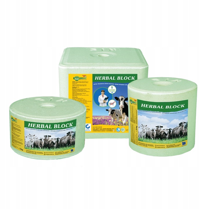 LIZAWKA PRZECIW ROBAKOM pasożytom dla krów owiec kóz koni HERBAL BLOCK 10kg