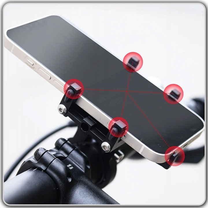 UCHWYT ROWEROWY NA TELEFON MONTOWANY NA KIEROWNICĘ ROWERU ALUMINIOWY