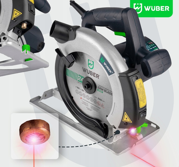 PIŁA TARCZOWA PRZECINARKA PILARKA RĘCZNA DO DREWNA Z LASEREM 2400 W