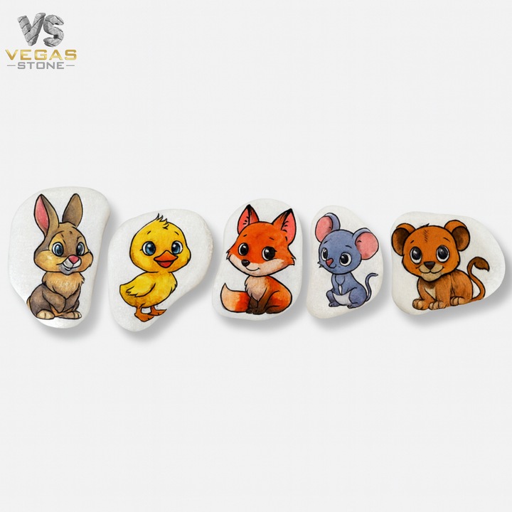 KAMIENIE DO MALOWANIA DLA DZIECI BIAŁE PŁASKIE 4-6CM GŁADKIE ZESTAW