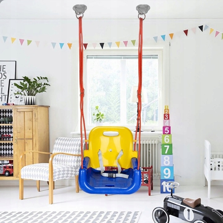 Huśtawka Ogrodowa Modułowa domowa dla Dzieci 3w1 Mocna na Linach Bezpieczna