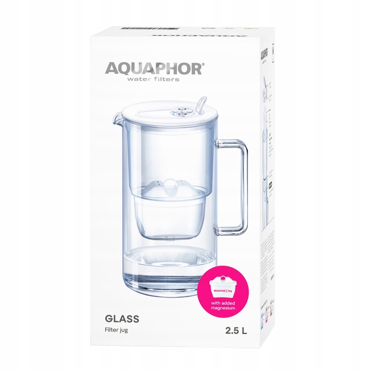Dzbanek filtrujący szklany Aquaphor Glass 2,5l z wkładem Maxfor+ MG,