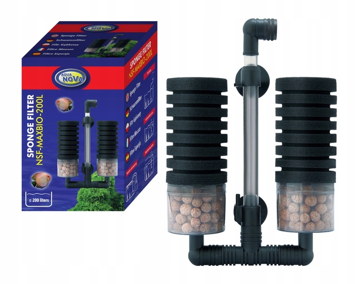 Aqua Nova Filtr gąbkowy na napowietrzacz Dwukomorowy z wkładem