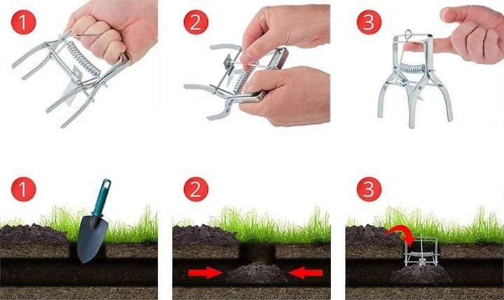 PUŁAPKA NA NORNICE I KRETY 3 SZT KRETOŁAP PROFESJONALNA SOLIDNA